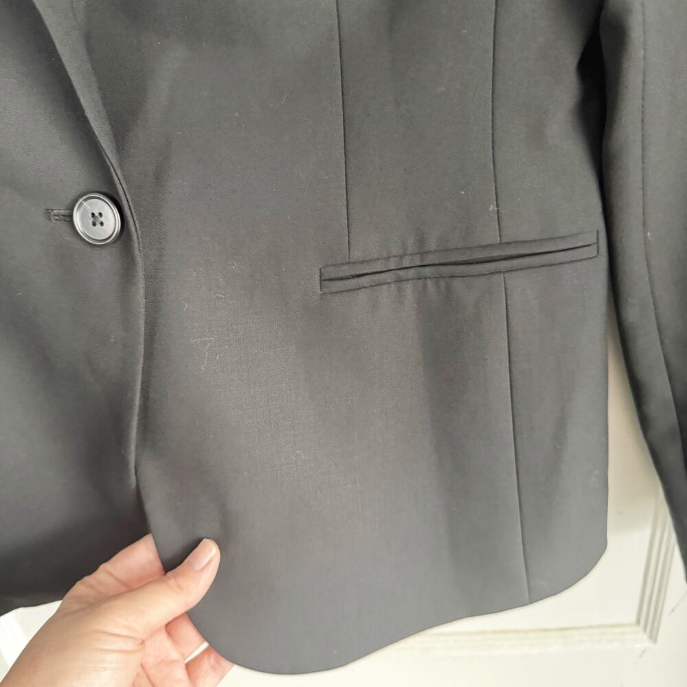 J. Crew Classic Bi Stretch Wool Blazer Single Breasted Button Academia 6 Black - Picture 8 of 13